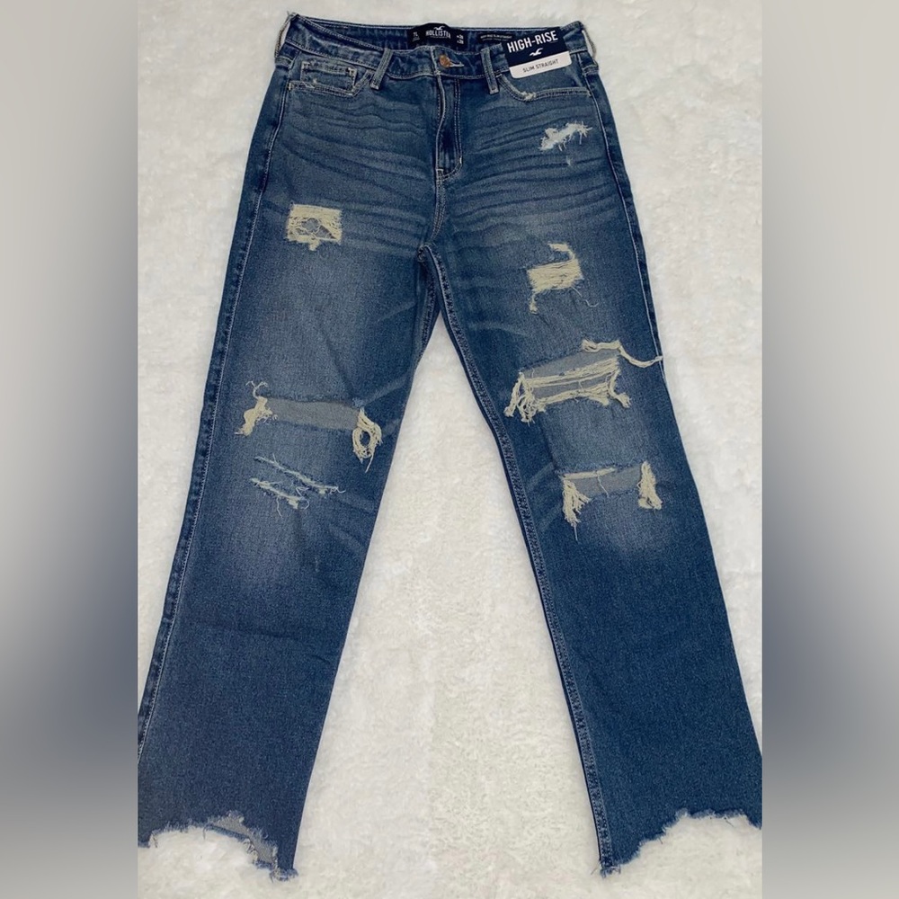 High Rise Slim Straight Hollister 7L Vintage Stretch Jeans